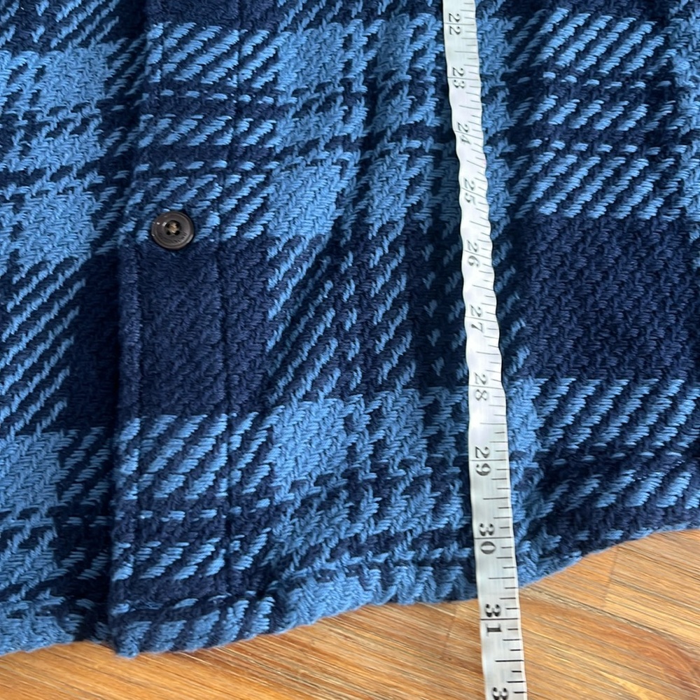 Outerknown Cloud Weave Size L Heavy Shirt Blue Plaid 100% Organic NWT - Picture 9 of 9